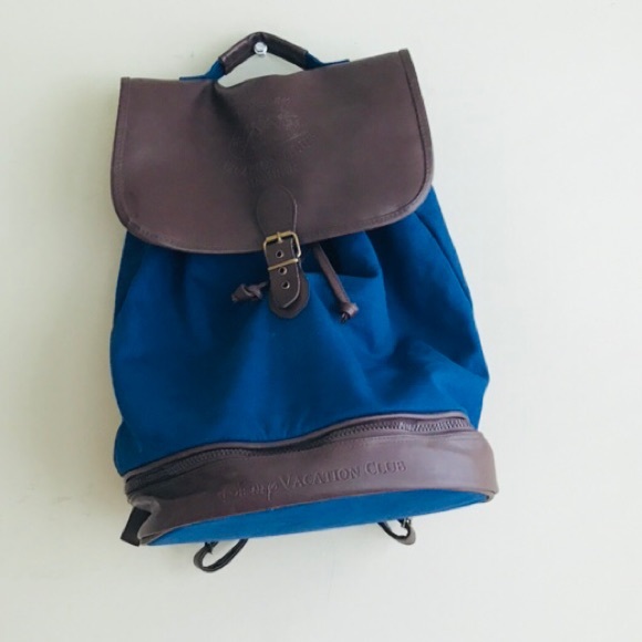 Disney Handbags - Disney World Backpack Blue & Brown Leather
